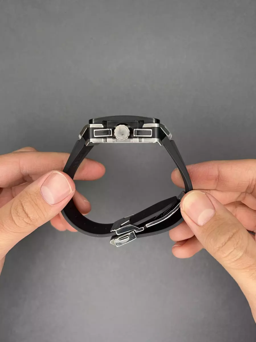 ساعت مچی اوبلو بند صفحه مربعی قاب سیلور Hublot Square Bang Unico