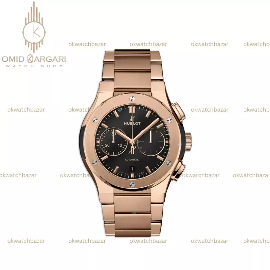 ساعت مچی اوبلو کرنوگراف رزگلد کلاسیک Hublot Chronograph Classic Rose Gold