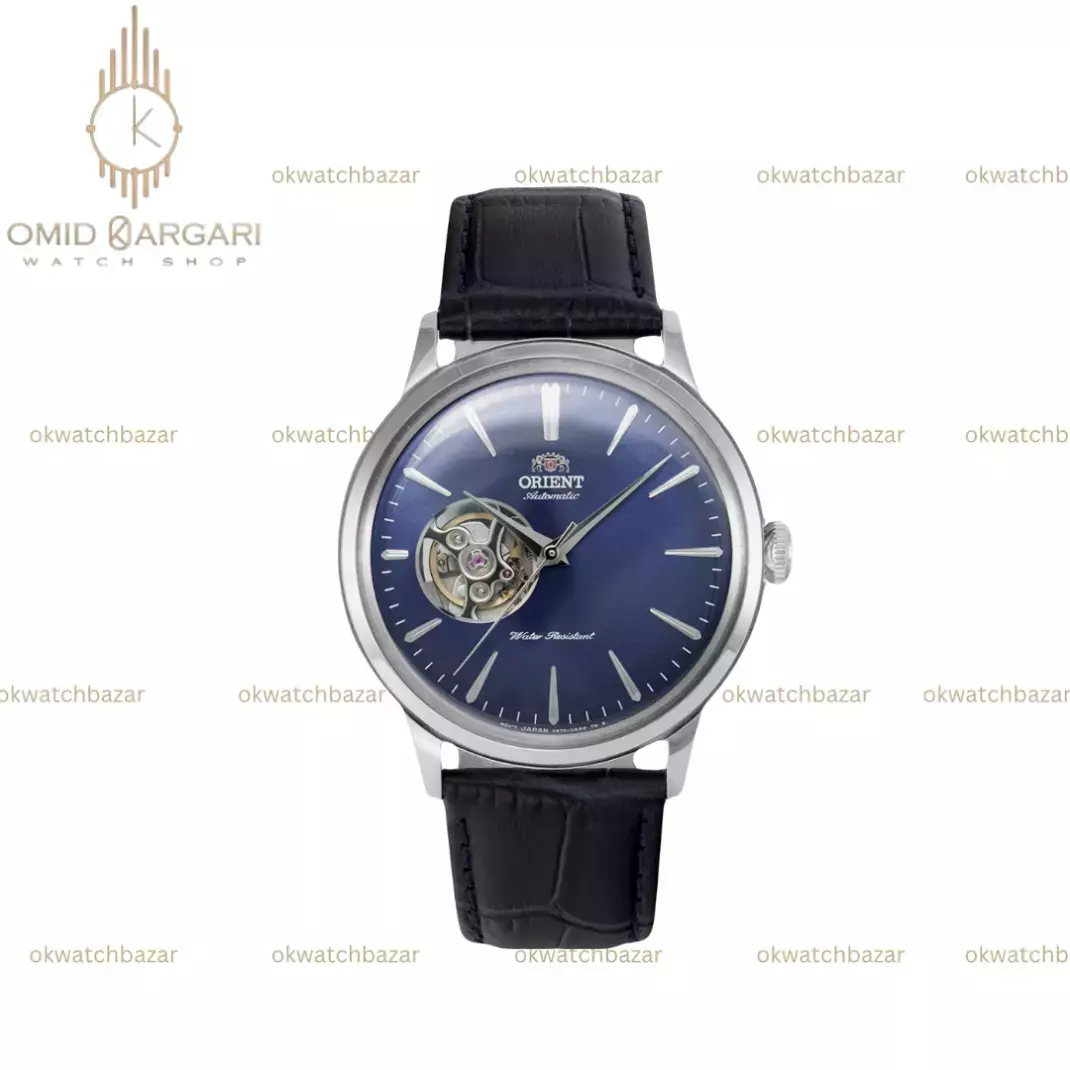 ساعت مچی اورینت بند چرمی مشکی صفحه آبی Orient