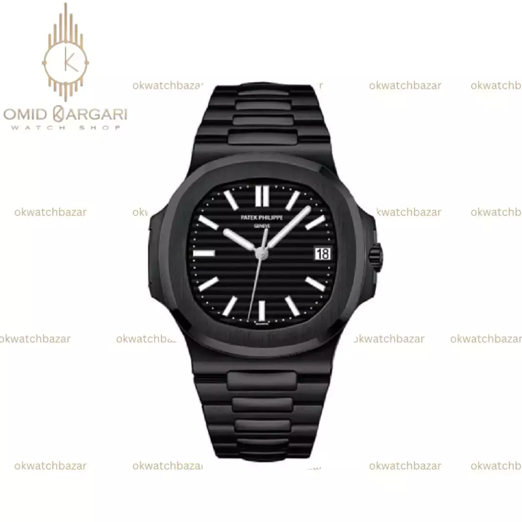 ساعت مچی پتک فیلیپ تمام مشکی موتور اتوماتیک Patek Philippe Nautilus