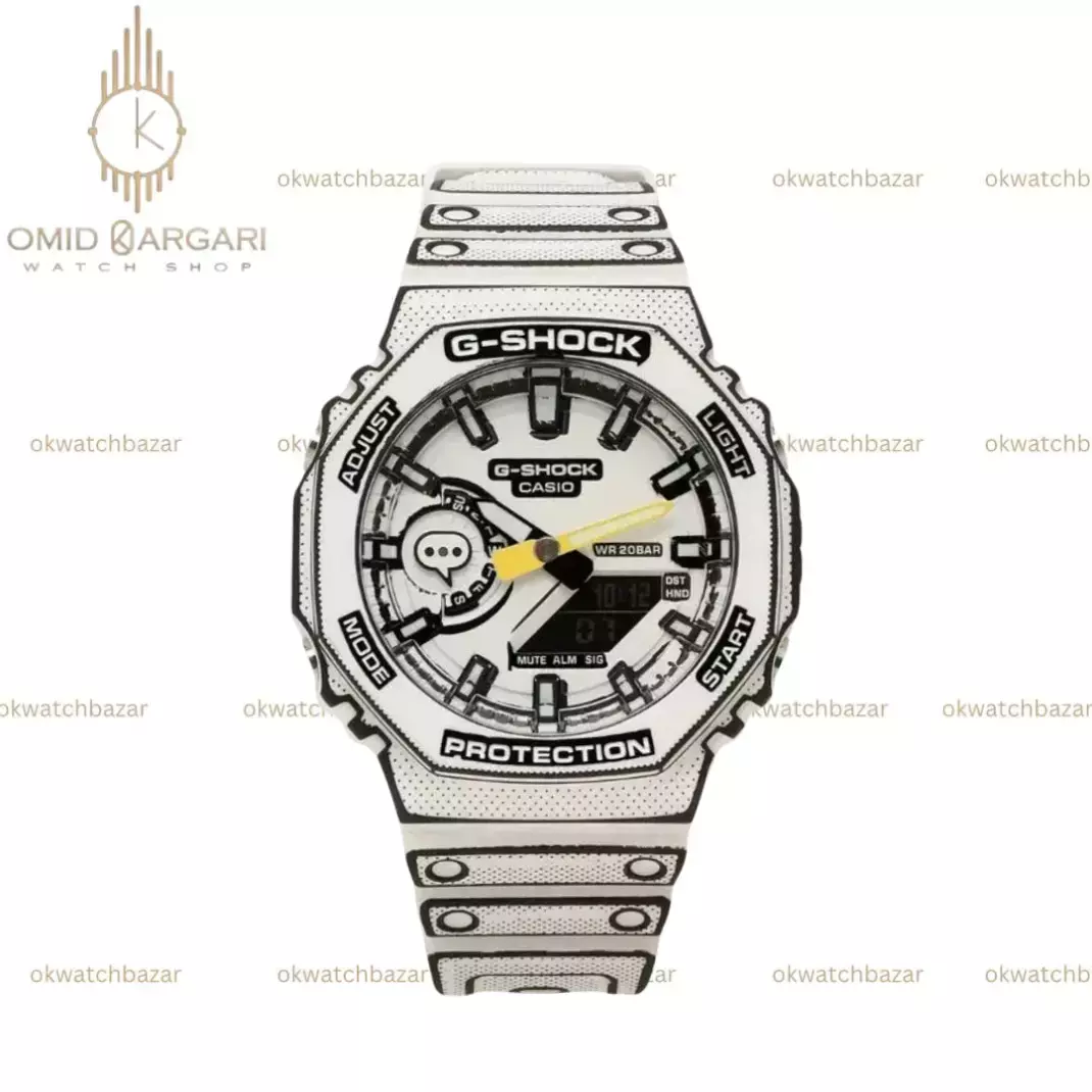 ساعت مچی کاسیو جی-شاک انیمه ای بند سفید Casio G-Shock 2100MNG