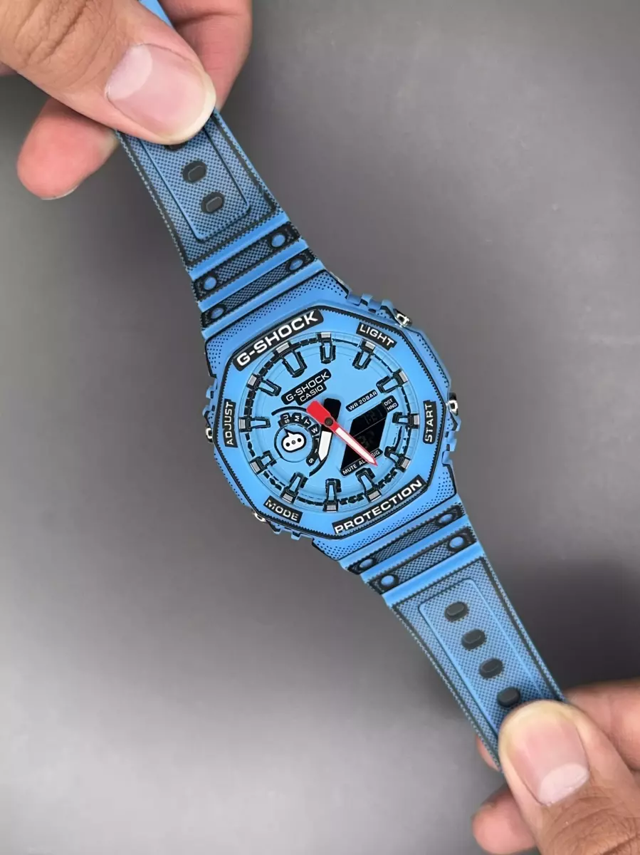 ساعت مچی کاسیو جی-شاک مانگا بند آبی Casio G-Shock 2100MNG