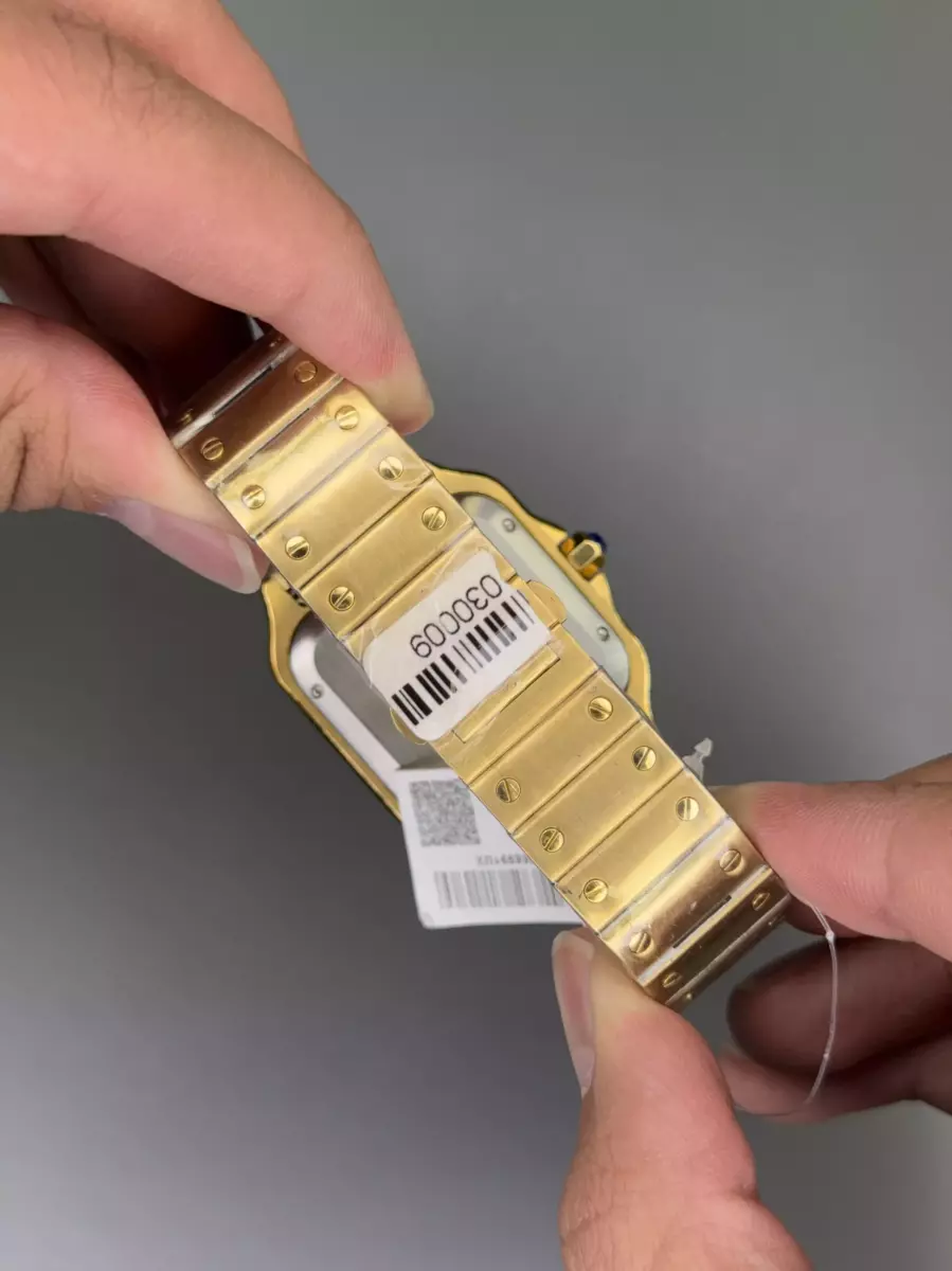 ساعت مچی کارتیه د سانتوس بدنه طلایی صفحه سفید Cartier