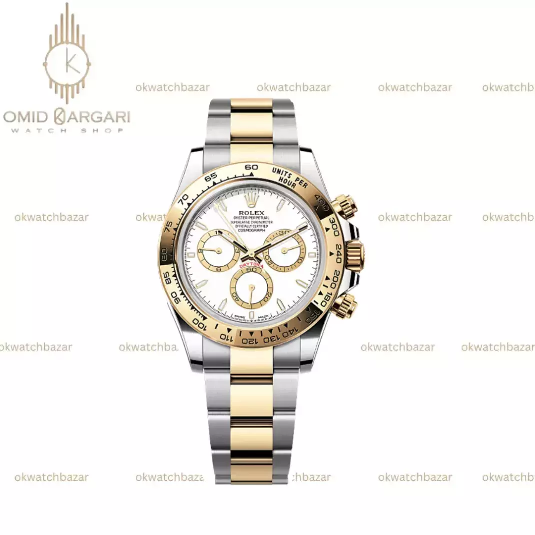 ساعت مچی رولکس دیتونا سیلورطلایی صفحه سفید Rolex Daytona