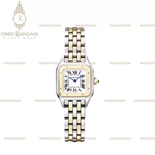 ساعت مچی کارتیه پنتر سیلورطلایی صفحه سفید Cartier Panthere