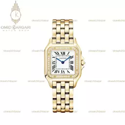 ساعت مچی کارتیه پنتر بند طلایی دورنگین Cartier Panthere
