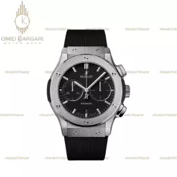 ساعت مچی هابلوت کلاسیک فیوژن کرونوگراف مشکی قاب سیلور Hublot Classic Fusion