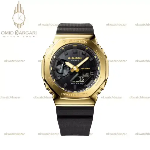 ساعت مچی کاسیو جی-شاک بند مشکی قاب طلایی Casio G-Shock 2100G - 1A9ER