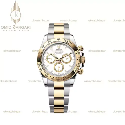 ساعت مچی رولکس دیتونا سیلورطلایی صفحه سفید Rolex Daytona