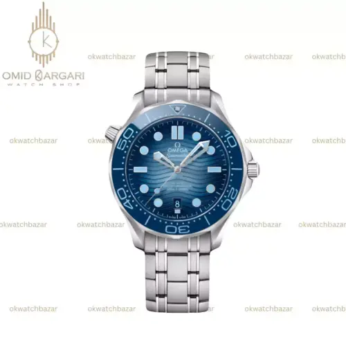 ساعت مچی امگا سیمستر بند سیلور صفحه آبی Omega Seamaster Diver