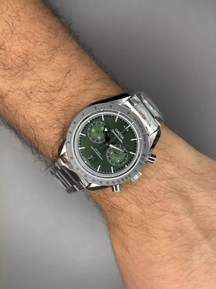 ساعت مچی امگا اسپیدمستر بند سیلور صفحه سبز Omega Speadmaster