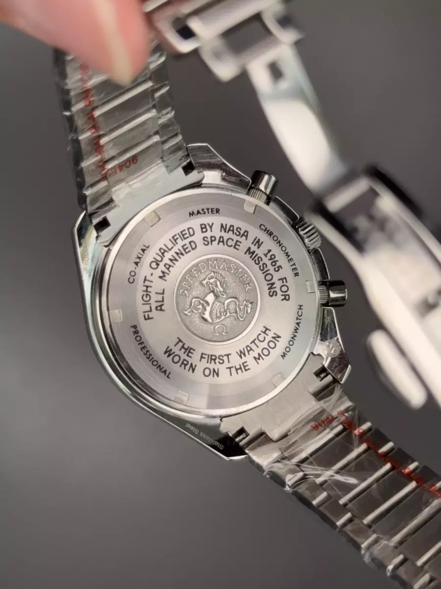 ساعت مچی امگا اسپیدمستر بند سیلور صفحه مشکی Omega Speadmaster