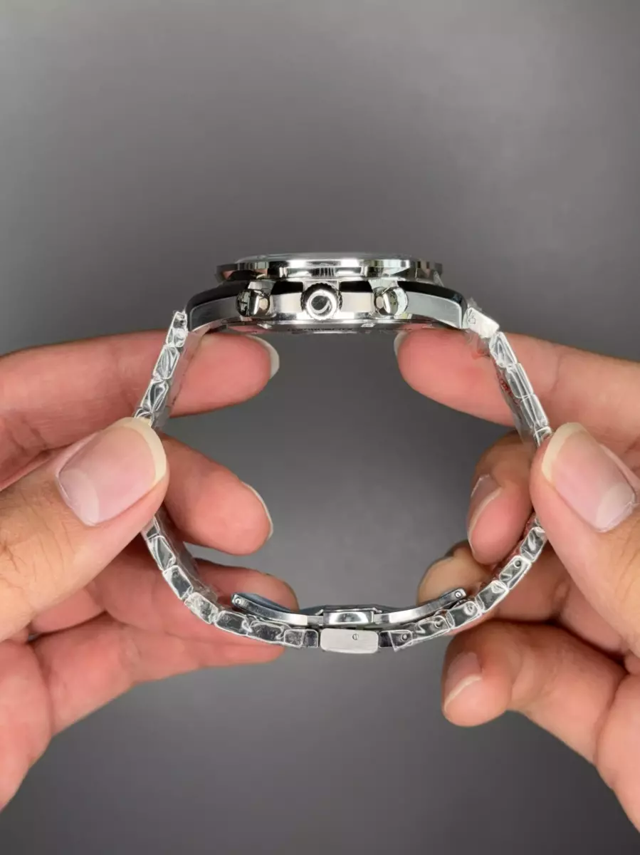 ساعت مچی امگا اسپیدمستر بند سیلور صفحه مشکی Omega Speadmaster