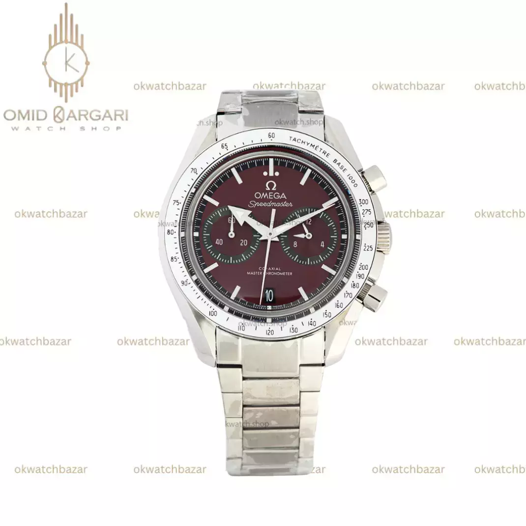 ساعت مچی امگا اسپیدمستر بند سیلور صفحه قرمز Omega Speadmaster