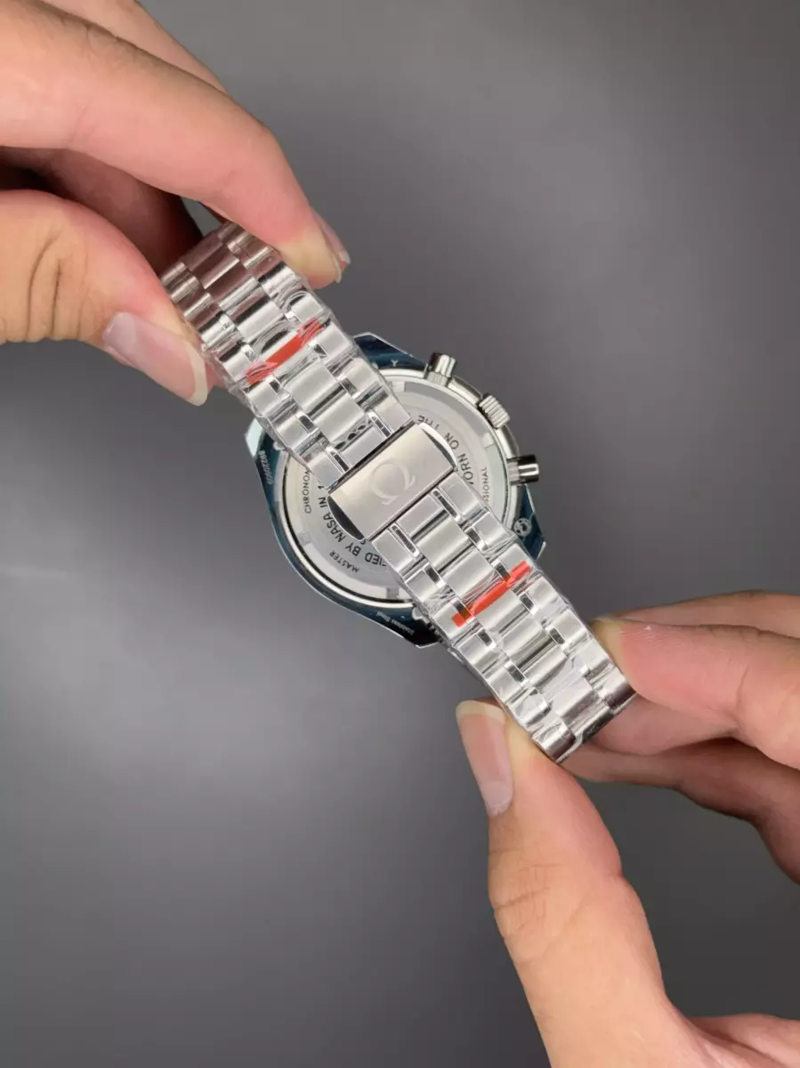 ساعت مچی امگا کورنواسکوپ بند سیلور صفحه آبی Omega Speadmaster