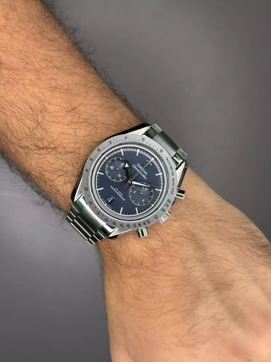 ساعت مچی امگا اسپیدمستر بند سیلور صفحه سرمه ای Omega Speadmaster