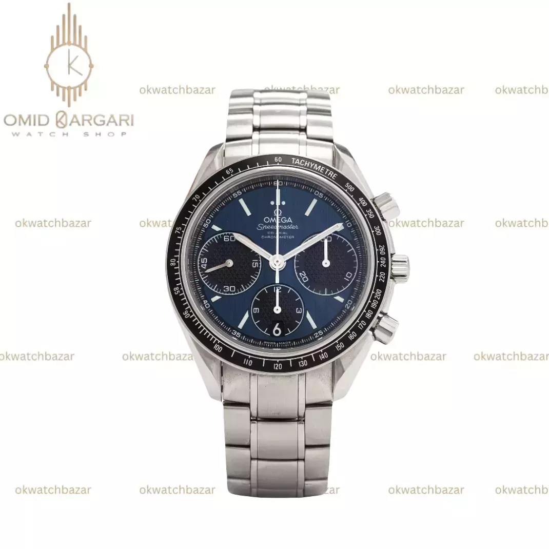 ساعت مچی امگا اسپیدمستر بند سیلور صفحه سرمه ای Omega Speadmaster