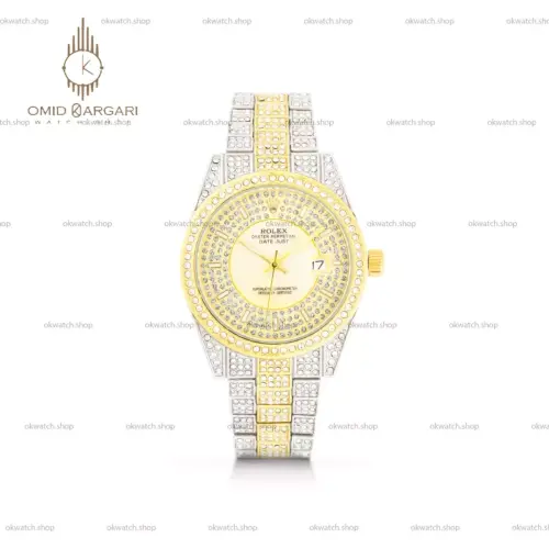 ساعت مچی رولکس دیت جاست سیلورطلایی تمام نگین Rolex Datejust