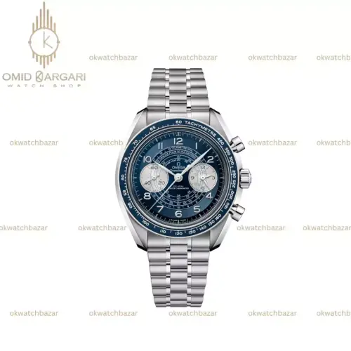 ساعت مچی امگا کورنواسکوپ بند سیلور صفحه آبی Omega Speadmaster