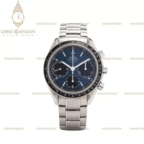 ساعت مچی امگا اسپیدمستر بند سیلور صفحه سرمه ای Omega Speedmaster