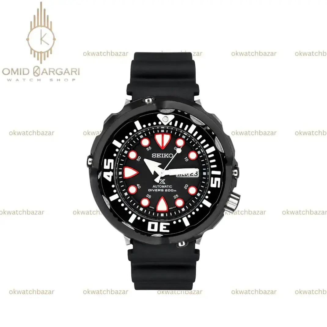سیکو  پراسپکس غواصی بند رابر مشکی Seiko Prospex Diver