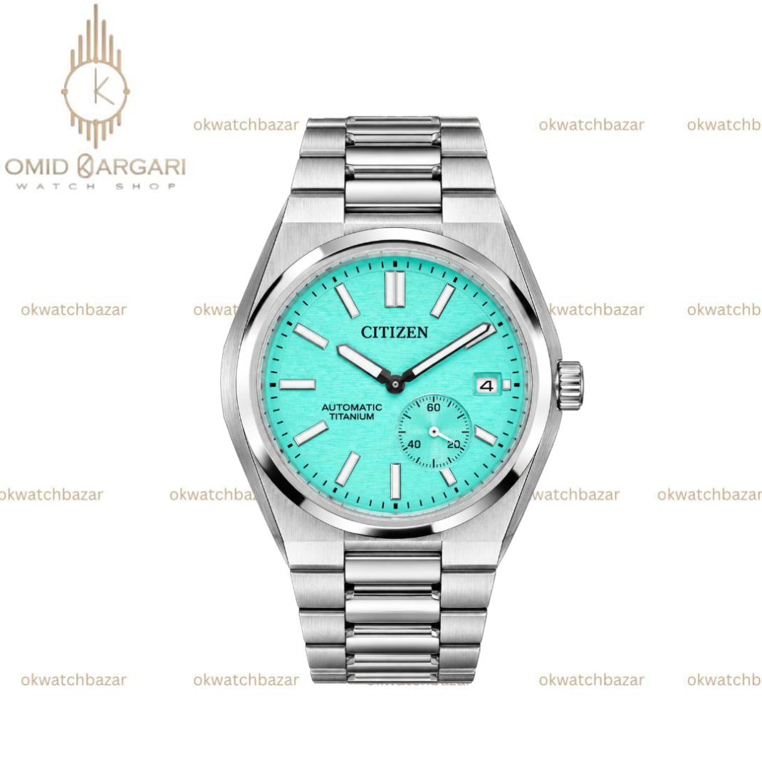 سیتیزن زیرثانیه فلزی صفحه تیفانی citizen automatic titanium