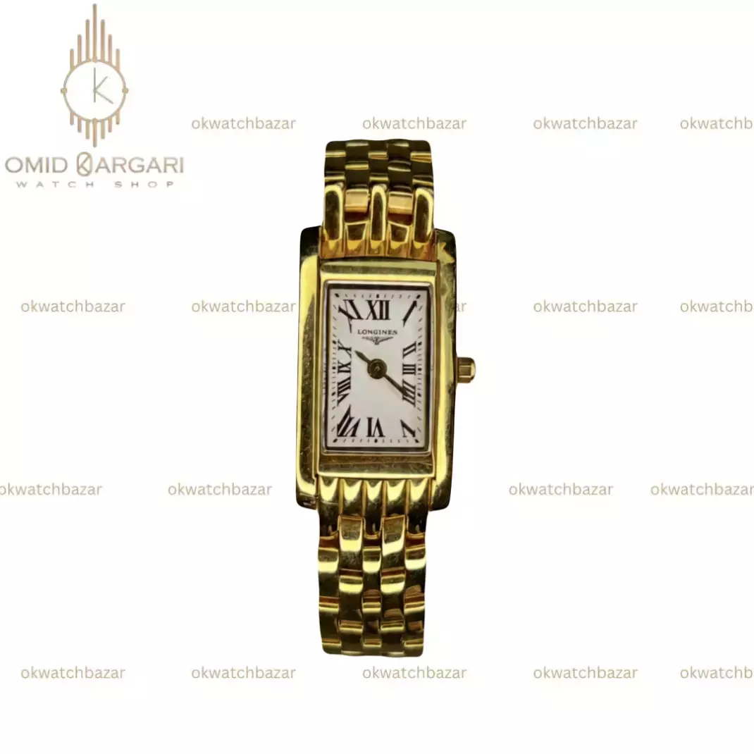 ساعت مچی لونژین بند طلایی صفحه سفید Longines