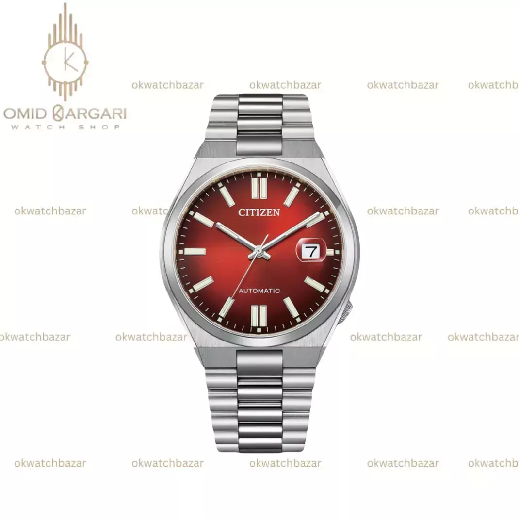 ساعت مچی سیتیزن سویوسا سیلور صفحه قرمز Citizen Tsuyosa NJ0150-56W