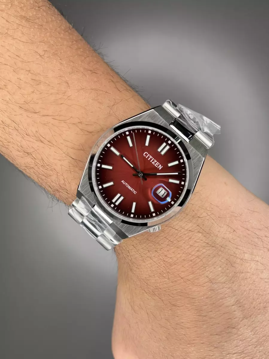 ساعت مچی سیتیزن سویوسا سیلور صفحه قرمز Citizen Tsuyosa NJ0150-56W
