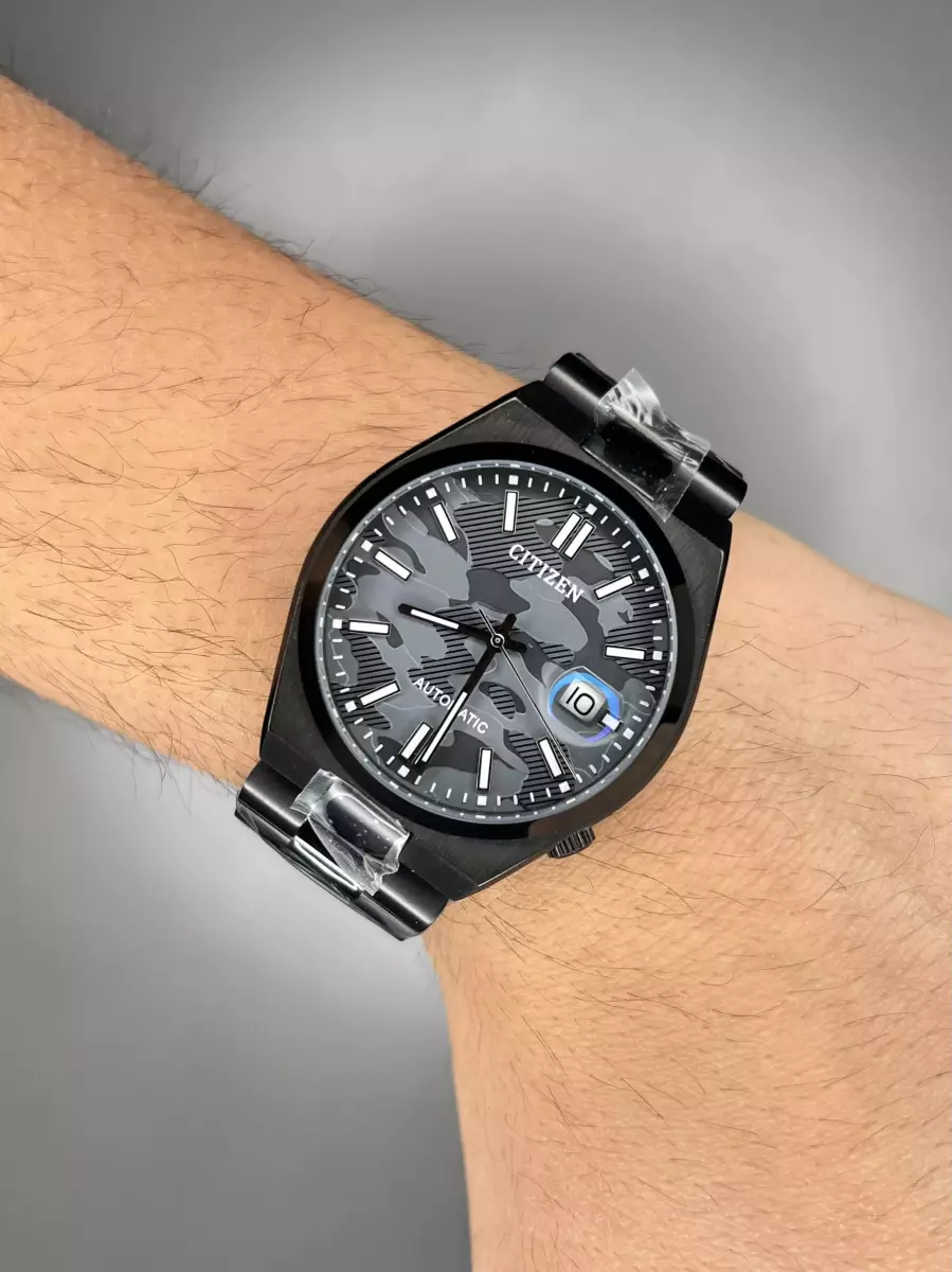 ساعت مچی سیتیزن سویوسا اتوماتیک تمام مشکی طرحدار  Citizen Tsuyosa NJ0155-87E