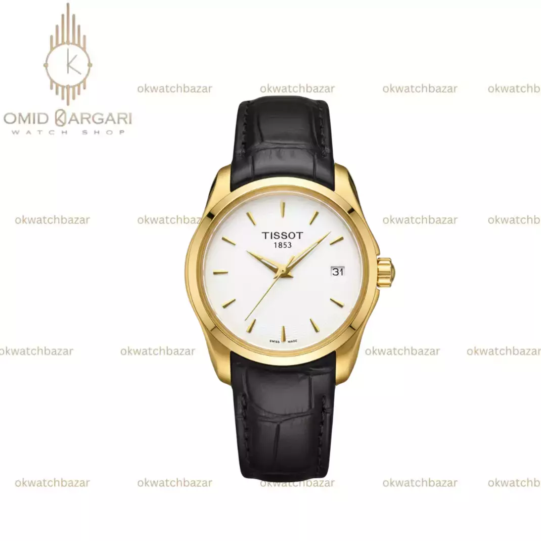 ساعت مچی تیسو بند چرمی صفحه سفید Tissot 1853