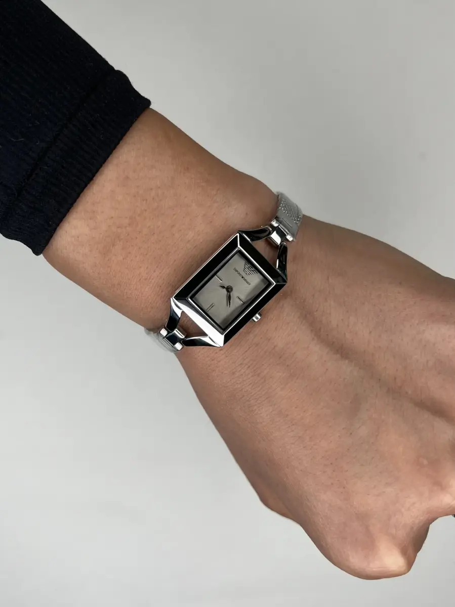 ساعت مچی امپریو آرمانی بند حصیری صفحه طوسی Emporio Armani
