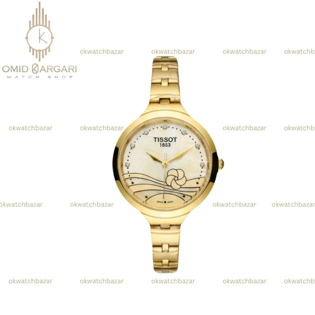 ساعت مچی تیسو تمام طلایی صفحه طرحدار Tissot 1853