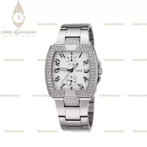 ساعت مچی گس بند سیلور صفحه سفید Guess