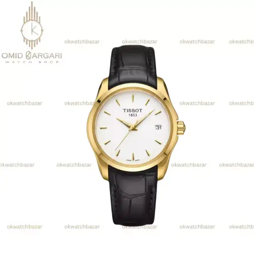 ساعت مچی تیسو بند چرمی صفحه سفید Tissot 1853