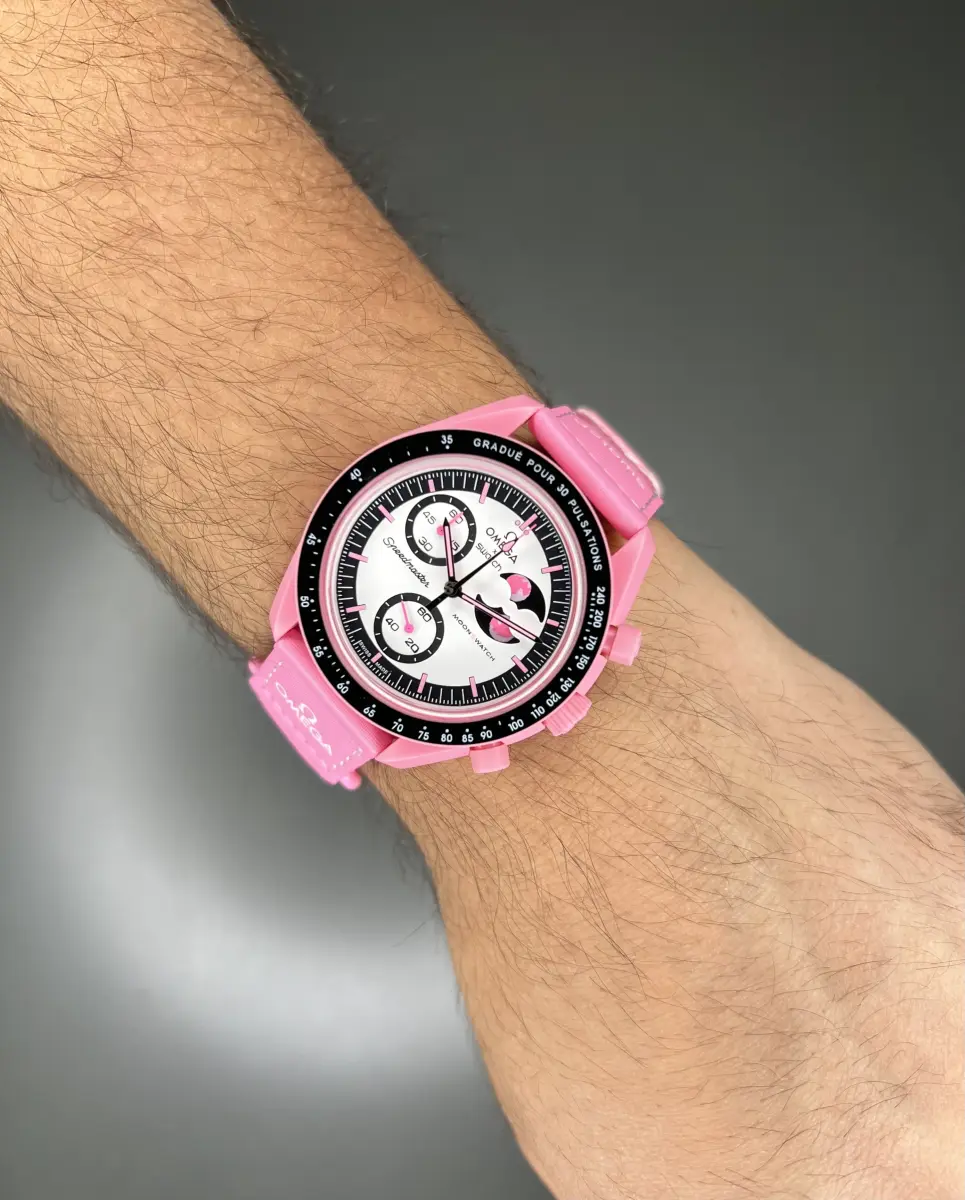 ساعت مچی امگا سواچ ماموریت به ماه صورتی Omega x Swatch Mision to the Pink Moonphase