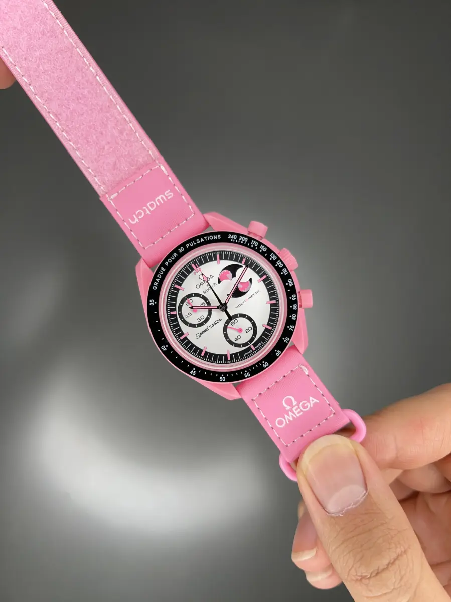 ساعت مچی امگا سواچ ماموریت به ماه صورتی Omega x Swatch Mision to the Pink Moonphase