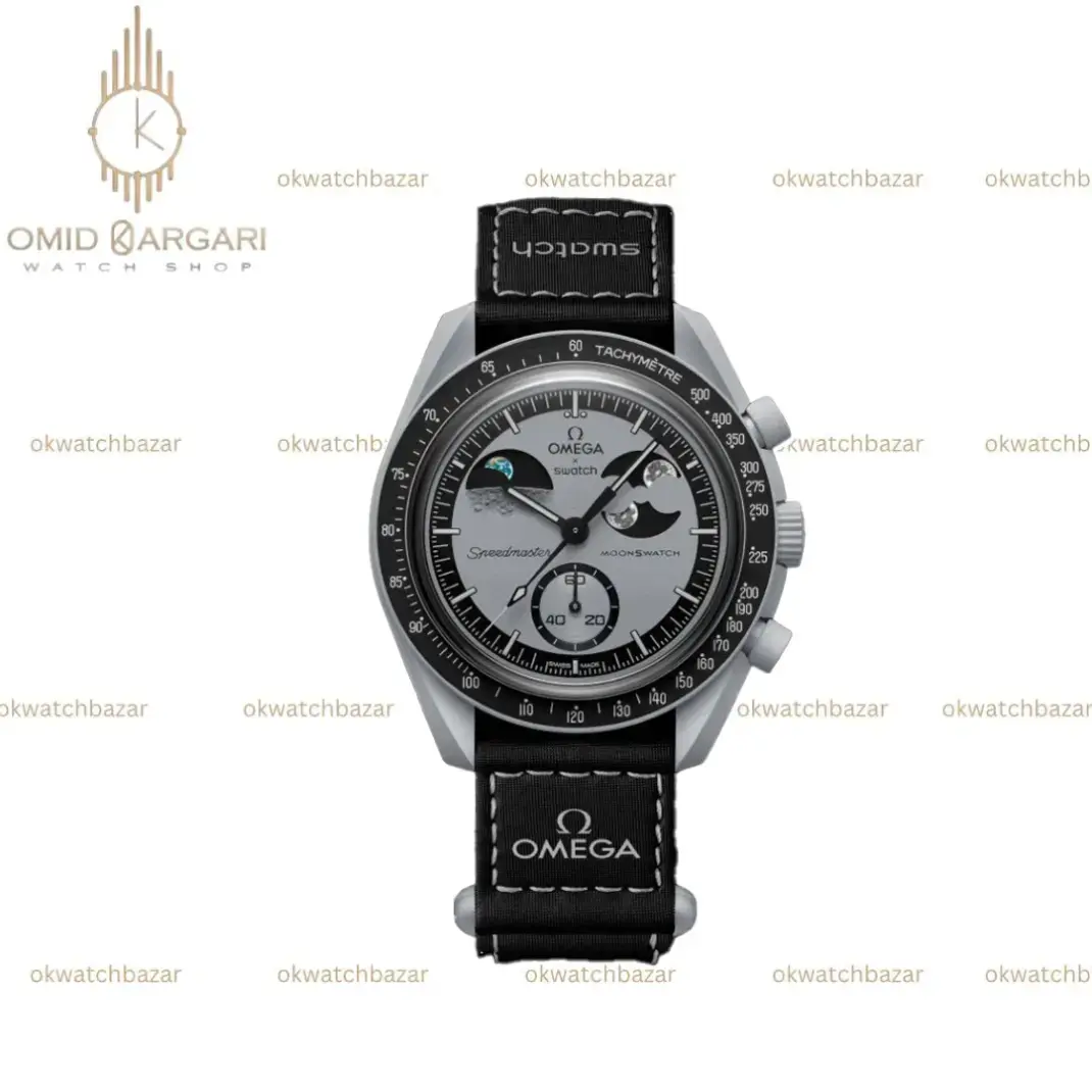 ساعت مچی امگا سواچ ماموریت به زمین مشکی Omega x Swatch Mision to the Earthphase
