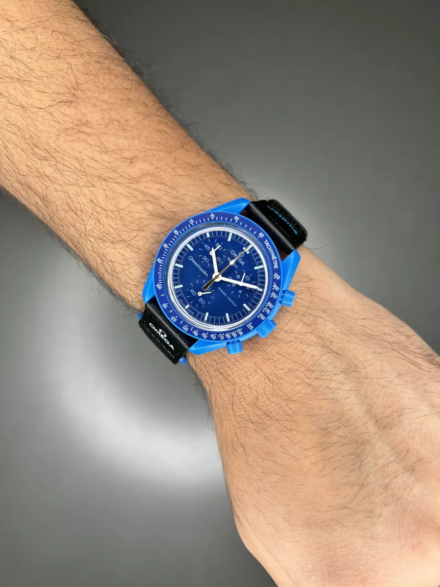 ساعت مچی امگا سواچ ماموریت به نپتون عقربه طلایی Omega x Swatch Mision to the Neptune