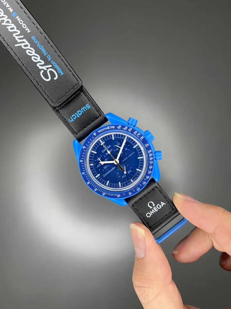 ساعت مچی امگا سواچ ماموریت به نپتون عقربه طلایی Omega x Swatch Mision to the Neptune