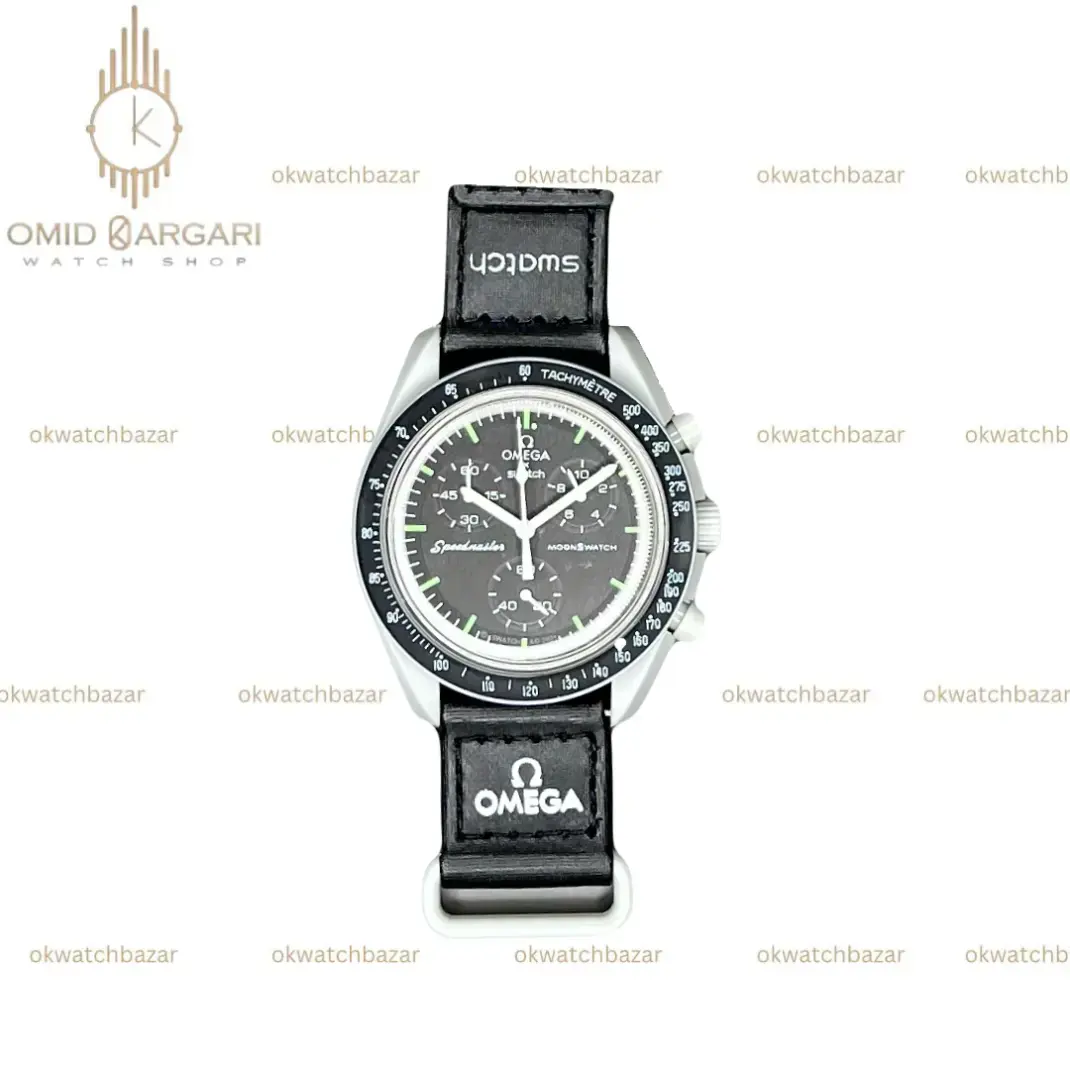 ساعت مچی امگا سواچ ماموریت به ماه ایندکس سبز Omega x Swatch Mision to the Moon