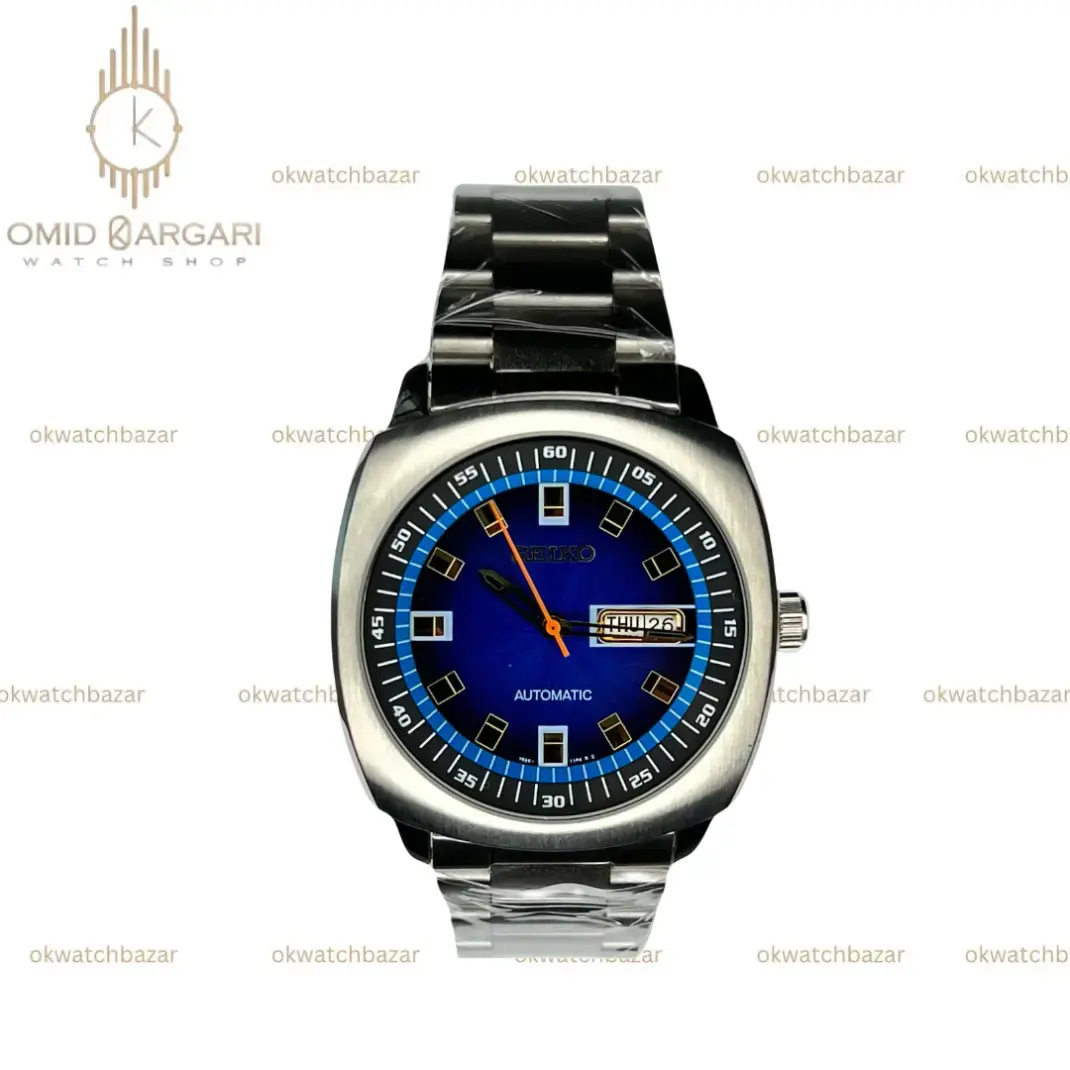 ساعت مچی سیکو مربعی سیلور صفحه سرمه ای Seiko Recraft