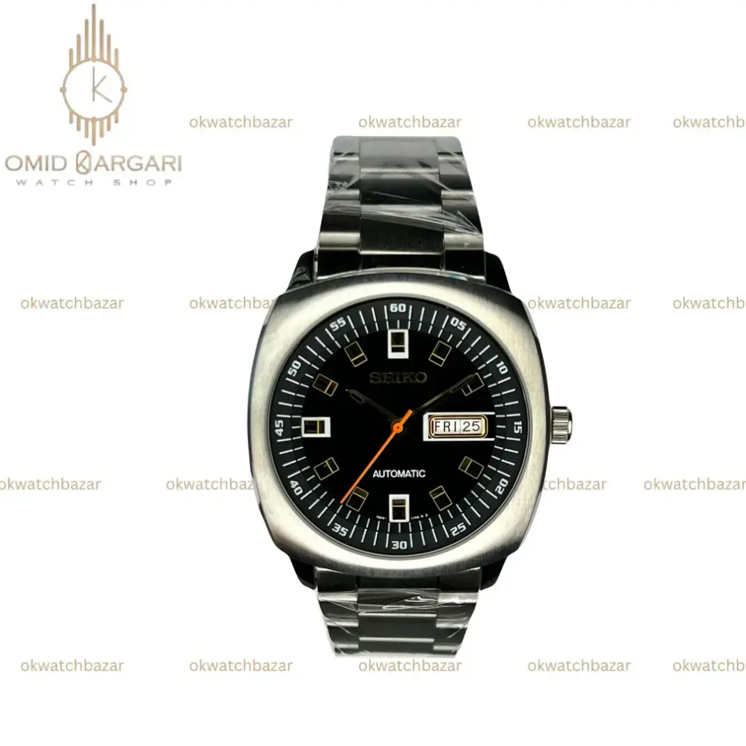 ساعت مچی سیکو مربعی سیلور صفحه مشکی Seiko Recraft