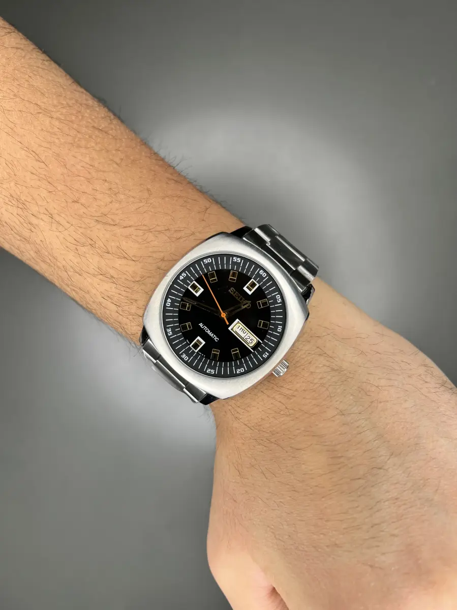 ساعت مچی سیکو مربعی سیلور صفحه مشکی Seiko Recraft