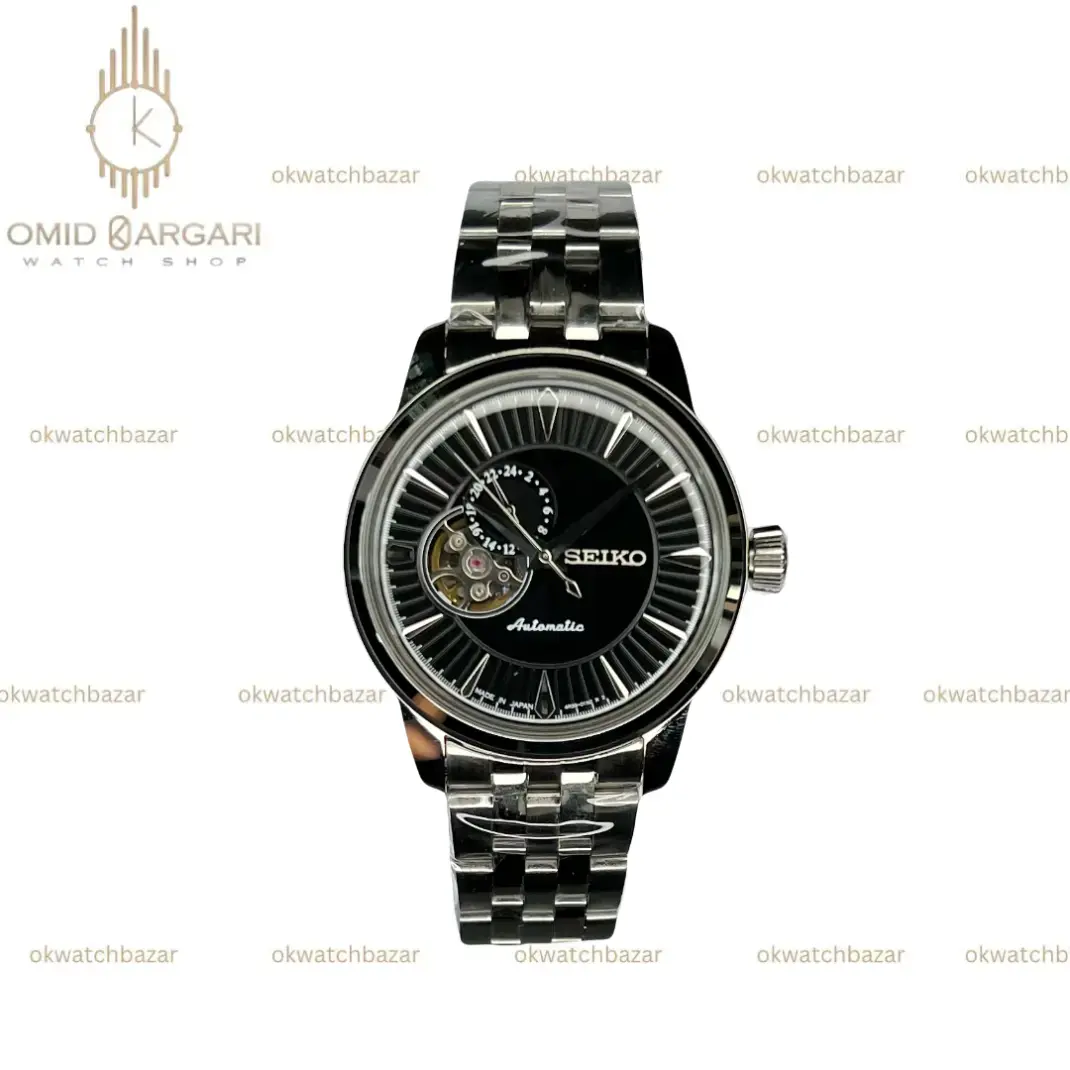 ساعت مچی سیکو پریسیج اتوماتیک صفحه مشکی اوپن هارت Seiko Presage