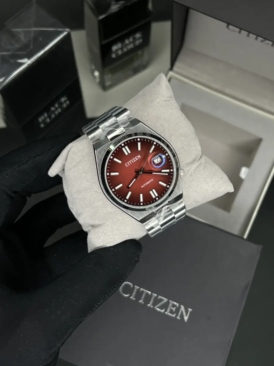 ساعت مچی سیتیزن سویوسا سیلور صفحه قرمز Citizen Tsuyosa NJ0150-56W