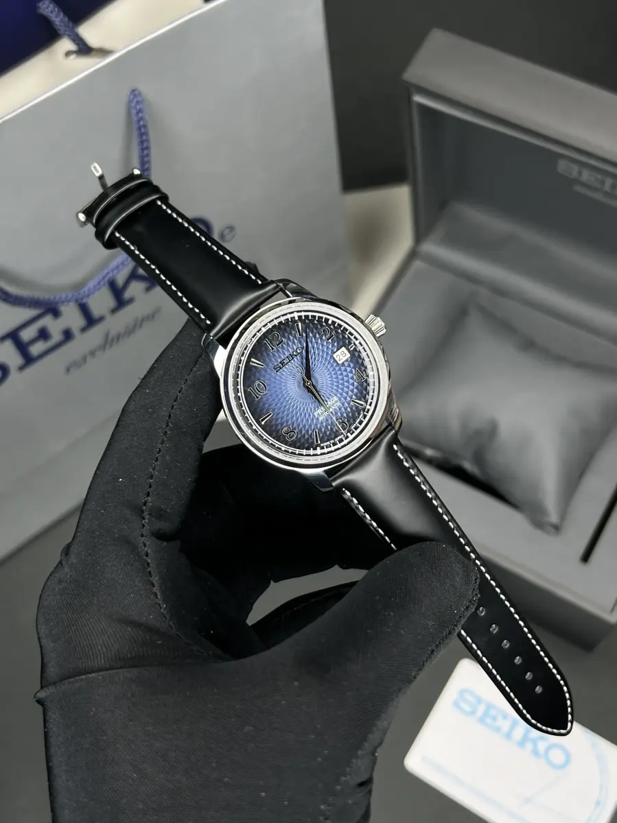 ساعت مچی سیکو پریسیج اتوماتیک صفحه آبی طرحدار Seiko Presage