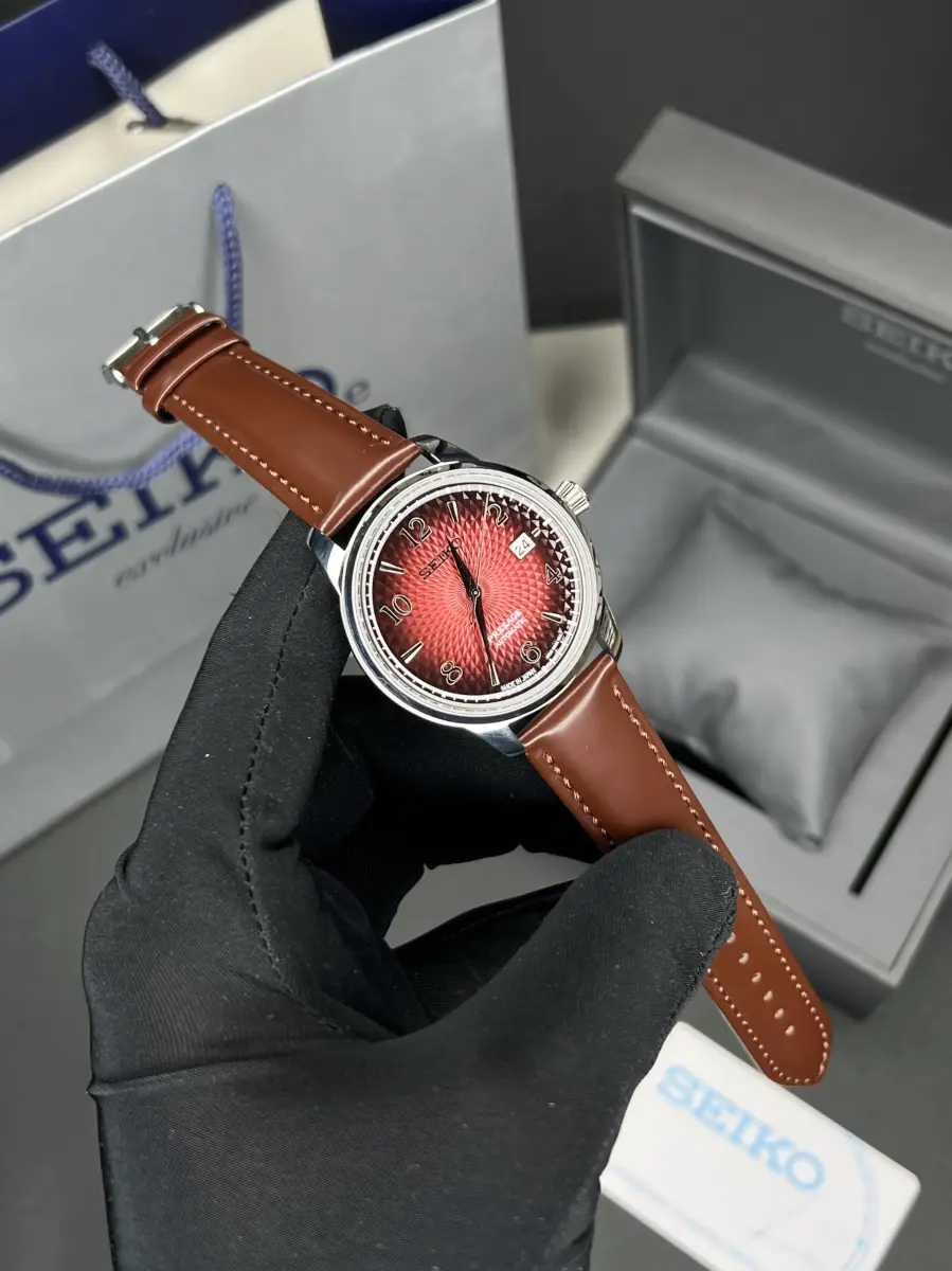 ساعت مچی سیکو پریسیج اتوماتیک صفحه قرمز طرحدار Seiko Presage