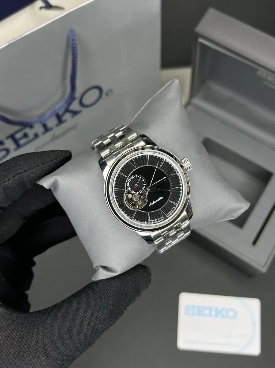ساعت مچی سیکو پریسیج اتوماتیک صفحه مشکی اوپن هارت Seiko Presage