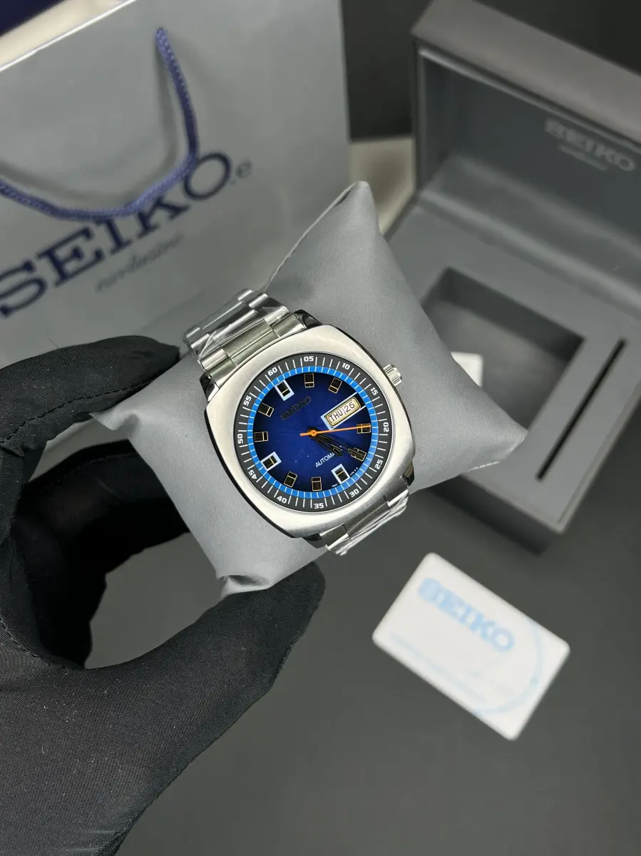 ساعت مچی سیکو مربعی سیلور صفحه سرمه ای Seiko Recraft